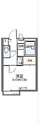 レオパレスグラン　プリエ 2階1Kの間取り