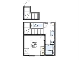 レオパレス有 1Kの間取図画像