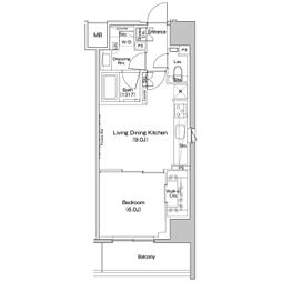 東京メトロ銀座線 田原町駅 徒歩6分の賃貸マンション 7階1LDKの間取り