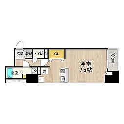 Osaka Metro中央線 堺筋本町駅 徒歩8分の賃貸マンション 3階1Kの間取り