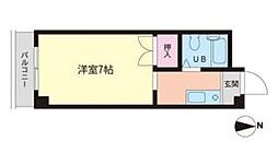 JR南武線 中野島駅 徒歩3分の賃貸マンション 2階ワンルームの間取り