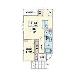 板橋ファランドール 1LDKの間取図画像