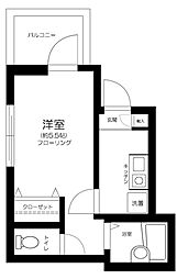 東武伊勢崎線 五反野駅 徒歩6分の賃貸アパート 1階1Kの間取り
