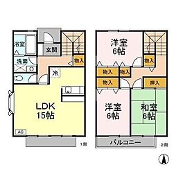 ロイヤルガーデン　壱〜七番館 1階3LDKの間取り