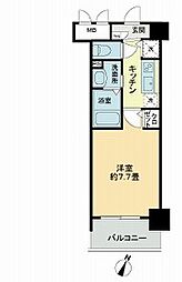 フェリース横濱 2階1Kの間取り