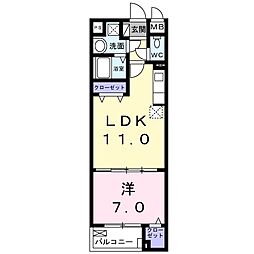 日暮里舎人ライナー 舎人駅 徒歩4分の賃貸マンション 4階1LDKの間取り