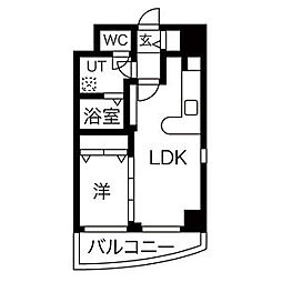 パラシオン千代田 2階1LDKの間取り
