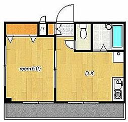 第五東和ビル 4階1DKの間取り
