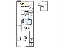 JR中央本線 石和温泉駅 徒歩21分の賃貸アパート 2階1Kの間取り