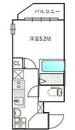 たすき新宿 3階1Kの間取り