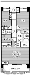 ビレッジハウス東松山タワー1号棟 2LDKの間取図画像