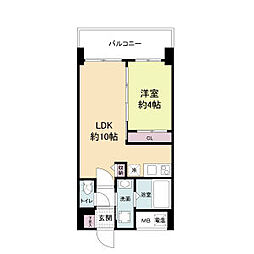 Osaka Metro御堂筋線 新大阪駅 徒歩10分の賃貸マンション 15階1LDKの間取り
