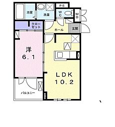 マロングロリア 1LDKの間取図画像