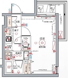 東武東上線 中板橋駅 徒歩9分の賃貸マンション 1階1Kの間取り