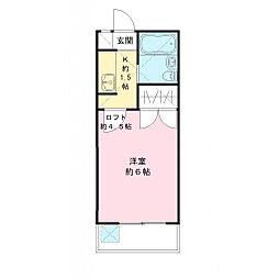 京成松戸線 北初富駅 徒歩13分の賃貸アパート 1階1Kの間取り