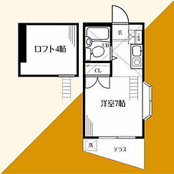 スプリングヒル・1 ワンルームの間取図画像