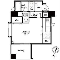 小田急小田原線 南新宿駅 徒歩7分の賃貸マンション 1階ワンルームの間取り