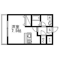 東武伊勢崎線 谷塚駅 徒歩10分の賃貸マンション 3階1Kの間取り