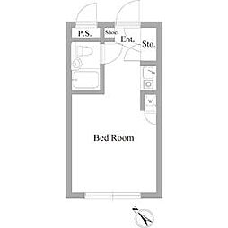 東京メトロ丸ノ内線 中野坂上駅 徒歩8分の賃貸マンション 2階ワンルームの間取り