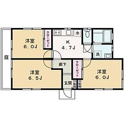 鳥取貸家 1階3Kの間取り