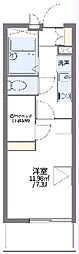 レオパレスラビアンローズ 1Kの間取図画像