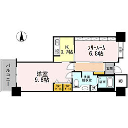 品川シーサイドビュータワー1 2Kの間取図画像
