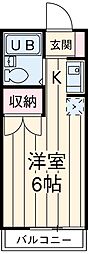 アドニス元町 1階ワンルームの間取り