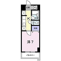 パルフェ・シャンブル千葉 5階1Kの間取り
