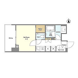 小田急小田原線 代々木八幡駅 徒歩9分の賃貸マンション 5階1Kの間取り