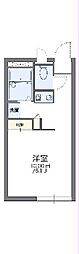 レオパレス英 1Kの間取図画像