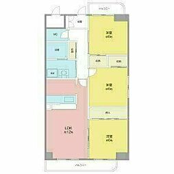 パークサイド雁宿2号館 3階3LDKの間取り