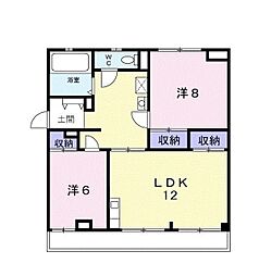 馬走グリーンハイツA 2LDKの間取図画像