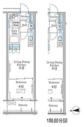 JR総武線 大久保駅 徒歩6分の賃貸マンション 1階1LDKの間取り