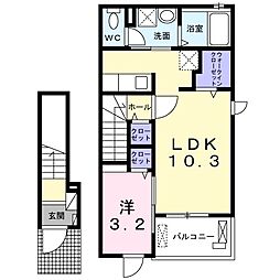 ココ・ラシック 1LDKの間取図画像