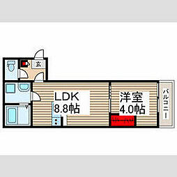 Ｓｐｒｏｕｔ流山 2階1LDKの間取り