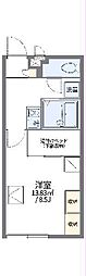 レオパレスiz 1Kの間取図画像