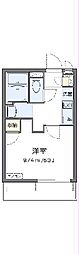 CLEINO三ヶ根C 1Kの間取図画像
