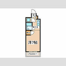 小田急小田原線 鶴川駅 徒歩15分の賃貸マンション 3階1Kの間取り