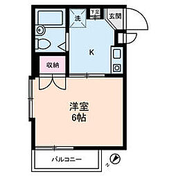 ボヌール南浦和 1Kの間取図画像