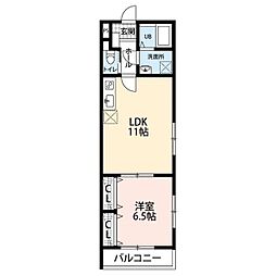 ＦＩＥＬＤI 1階1LDKの間取り