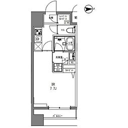 都営大江戸線 新御徒町駅 徒歩7分の賃貸マンション 11階1Kの間取り