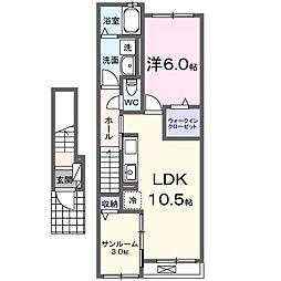 スプリング・ガーデン 1LDKの間取図画像