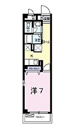 リヴァージュ出来島 1Kの間取図画像
