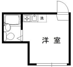 ライフピアパピヨン 1階ワンルームの間取り