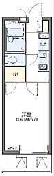 レオパレスブランシェ 2階1Kの間取り