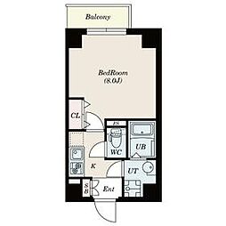 都営大江戸線 牛込神楽坂駅 徒歩1分の賃貸マンション 1階1Kの間取り