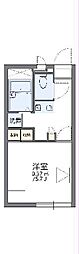 レオパレスグリーン青毛 1Kの間取図画像