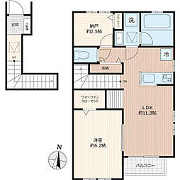 パークハウス・国分寺おたかの道 2階1LDKの間取り