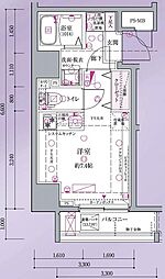 クレヴィスタ戸越銀座 ワンルームの間取図画像