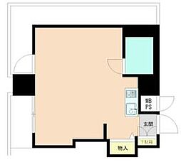 ウインベル川崎第10 8階ワンルームの間取り